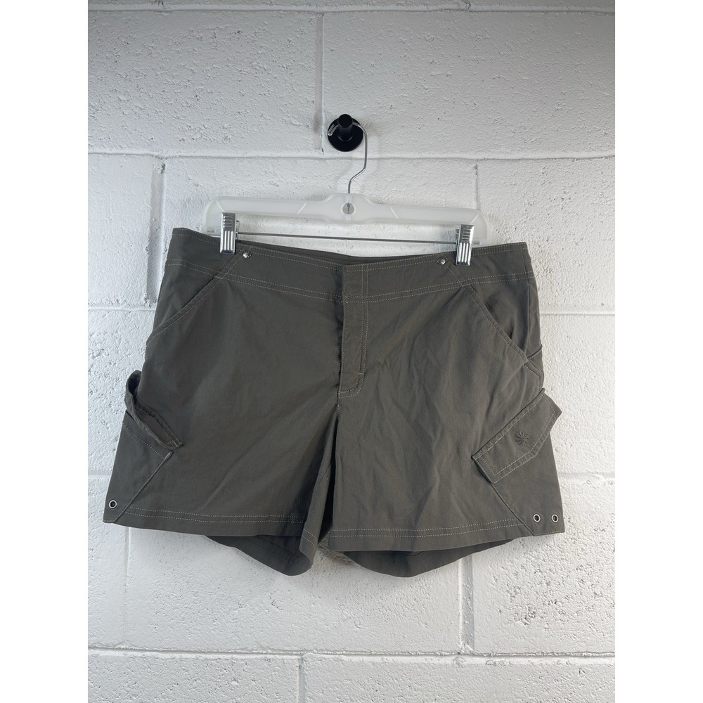 Athleta Hiking Quick Dry Cargo Shorts Womens Sz 12 Olive Green